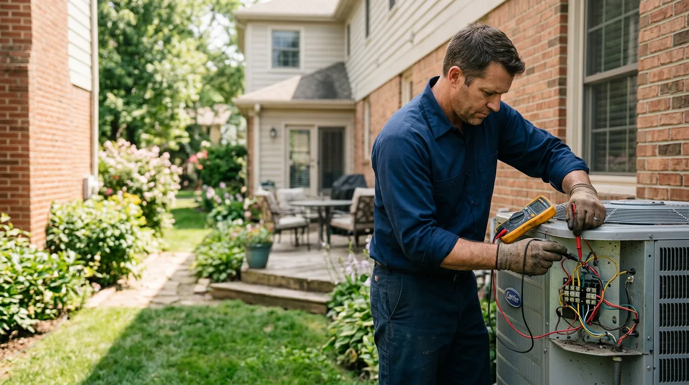 HVAC technician working near Mondovi, WI